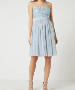 Jake*s Cocktail Cocktailkleid Aus Mesh Mit Pailletten-Applikationen - Hellblau