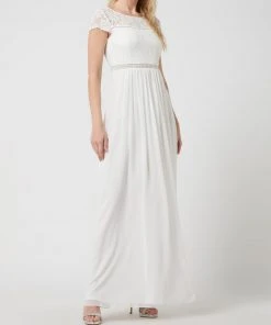 Jake*s Cocktail Abendkleid Aus Floraler Spitze Und Chiffon - Ecru