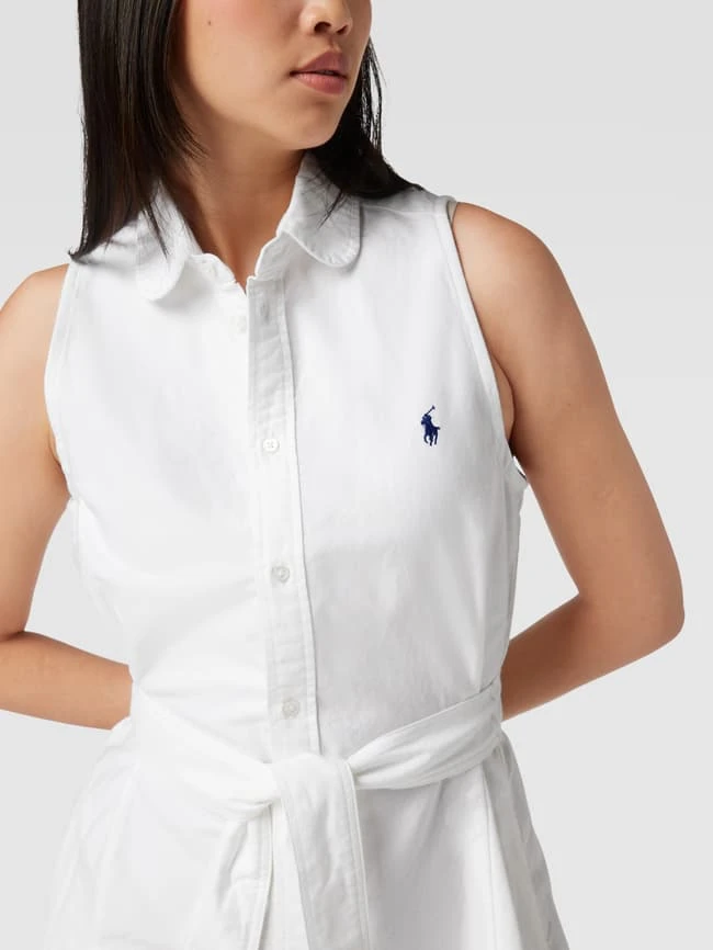 Polo Ralph Lauren Knielanges Hemblusenkleid Mit Logo-Stitching - Weiß 3 Polo Ralph Lauren Knielanges Hemblusenkleid Mit Logo-Stitching - Weiß – Bild 3