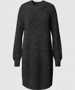 Only Strickkleid In Ripp-Optik Modell 'VANNES' - Anthrazit Meliert