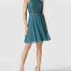 V.M. Cocktailkleid Mit Paillettenbesatz - Petrol