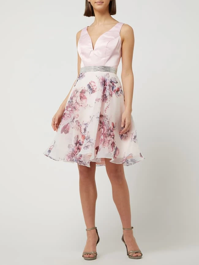 Luxuar Cocktailkleid Aus Satin Und Organza - Rosé 1 Luxuar Cocktailkleid Aus Satin Und Organza - Rosé