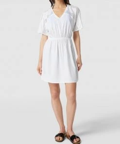 S.Oliver RED LABEL Minikleid Mit V-Ausschnitt Modell 'Strandkleid' - Weiß