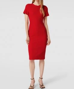 BOSS Knielanges Kleid Mit Strukturmuster Modell 'Dixetta' - Hellrot