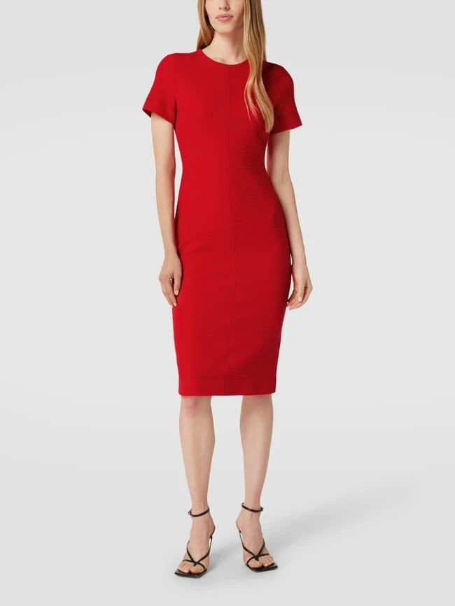 BOSS Knielanges Kleid Mit Strukturmuster Modell 'Dixetta' - Hellrot 1 BOSS Knielanges Kleid Mit Strukturmuster Modell 'Dixetta' - Hellrot