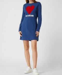 Love Moschino Sweatkleid Mit Pailletten - Blau