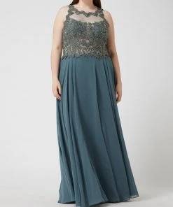 My Mascara Curves PLUS SIZE Abendkleid Mit Strasssteinen - Grün