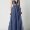 V.M. Abendkleid Aus Tüll Mit Pailletten - Blau