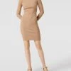 Guess Knielanges Kleid In Ripp-Optik - Sand