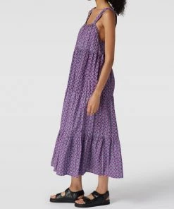 Mango Knielanges Kleid Mit Allover-Muster - Lila