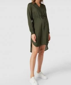 Mamalicious Still-Midikleid Aus Viskose - Dunkelgrün