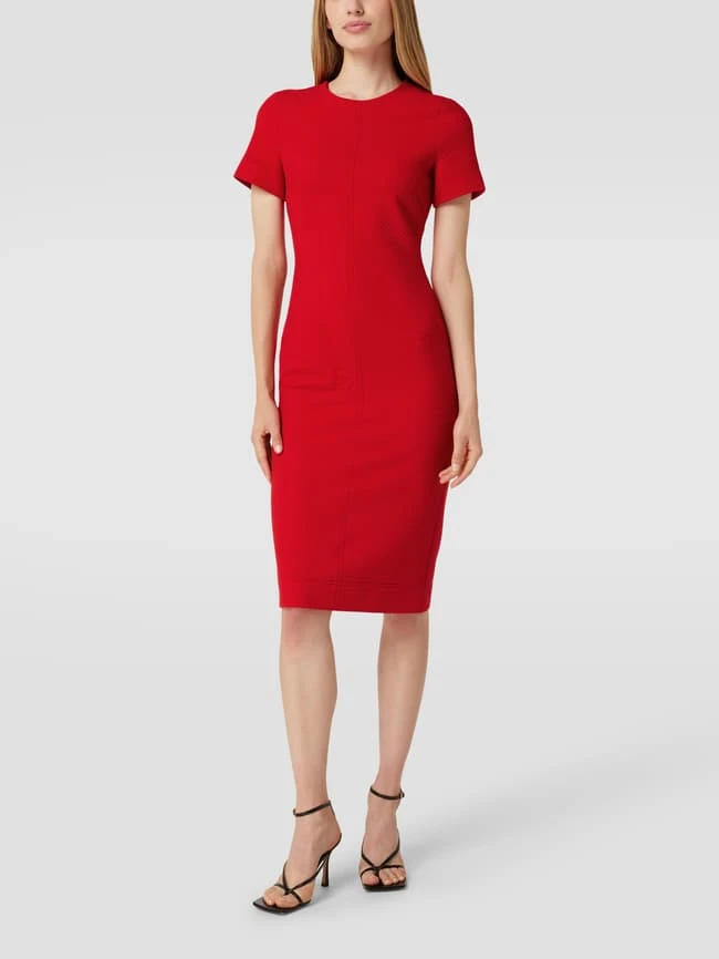 BOSS Knielanges Kleid Mit Strukturmuster Modell 'Dixetta' - Hellrot 4 BOSS Knielanges Kleid Mit Strukturmuster Modell 'Dixetta' - Hellrot – Bild 4