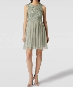 LACE & BEADS Cocktailkleid Mit Pailletten - Hellgrün