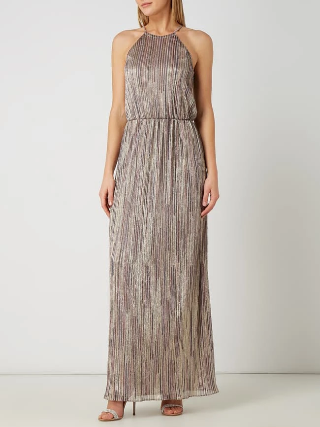 Swing Abendkleid Mit Effektgarn - Gold 1 Swing Abendkleid Mit Effektgarn - Gold