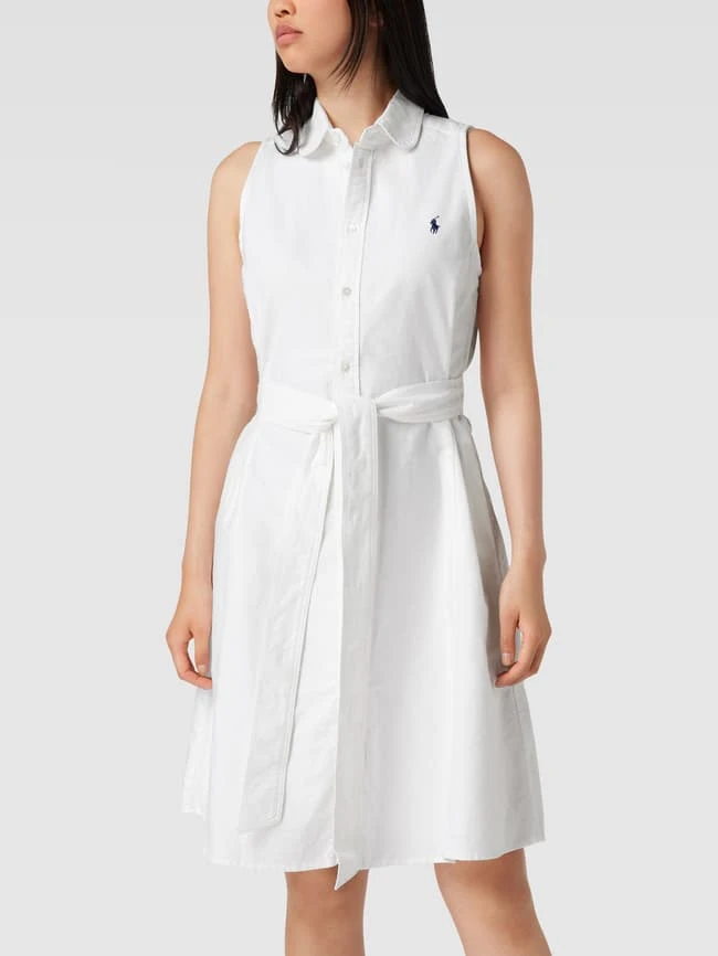 Polo Ralph Lauren Knielanges Hemblusenkleid Mit Logo-Stitching - Weiß 4 Polo Ralph Lauren Knielanges Hemblusenkleid Mit Logo-Stitching - Weiß – Bild 4