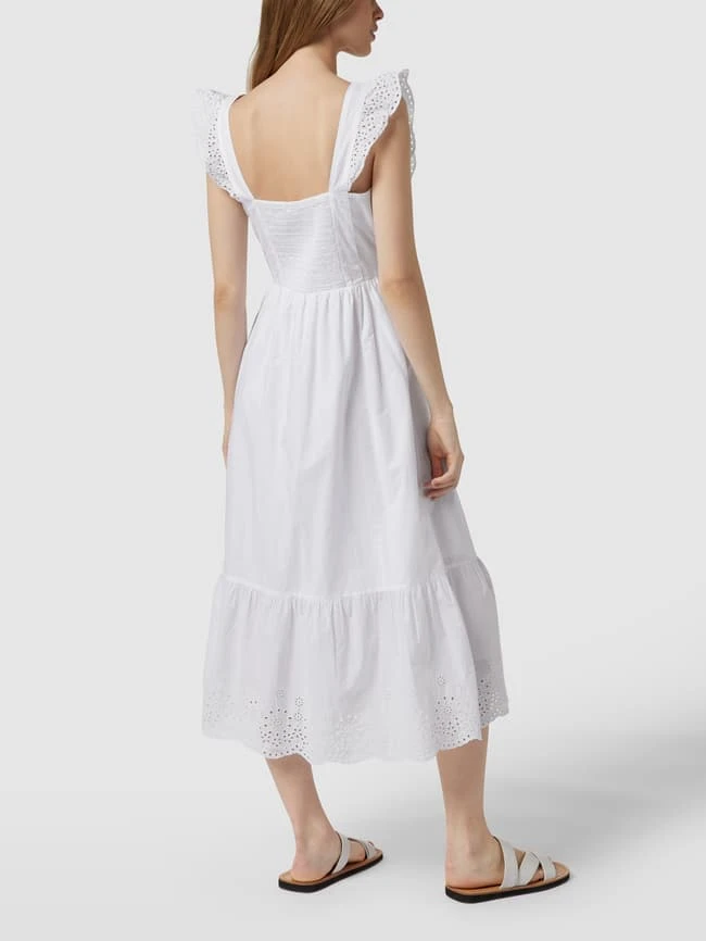 Tom Tailor Denim Knielanges Kleid Mit Lochstickereien - Weiß 5 Tom Tailor Denim Knielanges Kleid Mit Lochstickereien - Weiß – Bild 5