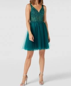 Laona Cocktailkleid Mit Tüll Und Herz-Ausschnitt - Grün