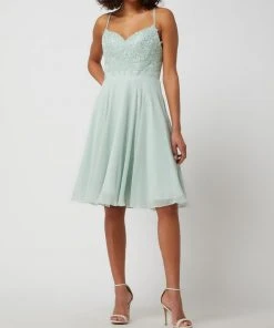 Luxuar Cocktailkleid Aus Spitze Und Chiffon - Grün