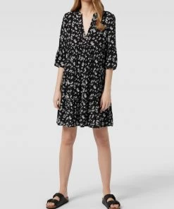 REVIEW Minikleid Mit Floralem Muster - Schwarz
