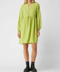 Selected Femme Kleid Mit Webmuster Modell 'Milka' - Hellgrün