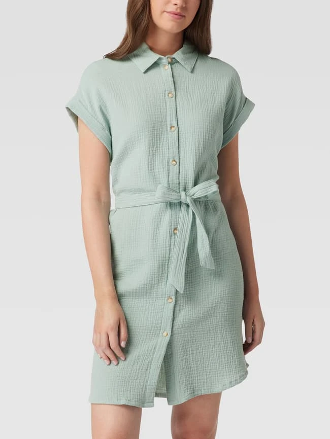 Tom Tailor Denim Hemdblusenkleid Mit Strukturmuster - Mint 4 Tom Tailor Denim Hemdblusenkleid Mit Strukturmuster - Mint – Bild 4