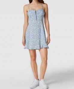 REVIEW Minikleid Mit Floralem Allover-Muster - Eisblau