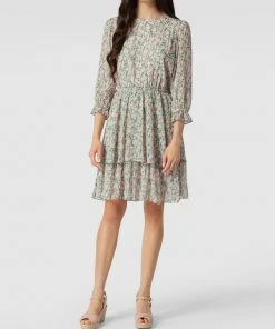 Jake*s Collection Knielanges Kleid Mit Allover-Print - Hellrosa