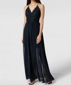 V.M. Abendkleid Mit Floraler Spitze - Marineblau