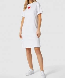 HUGO Sweatkleid Mit überschnittenen Schultern Modell 'Meyle' - Weiß