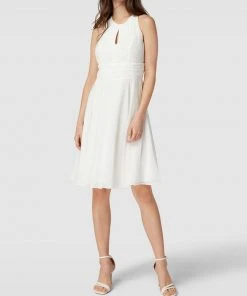 V.M. Cocktailkleid Mit Zierbesatz - Offwhite