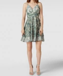 V.M. Cocktailkleid Mit Floralem Muster - Hellgrün