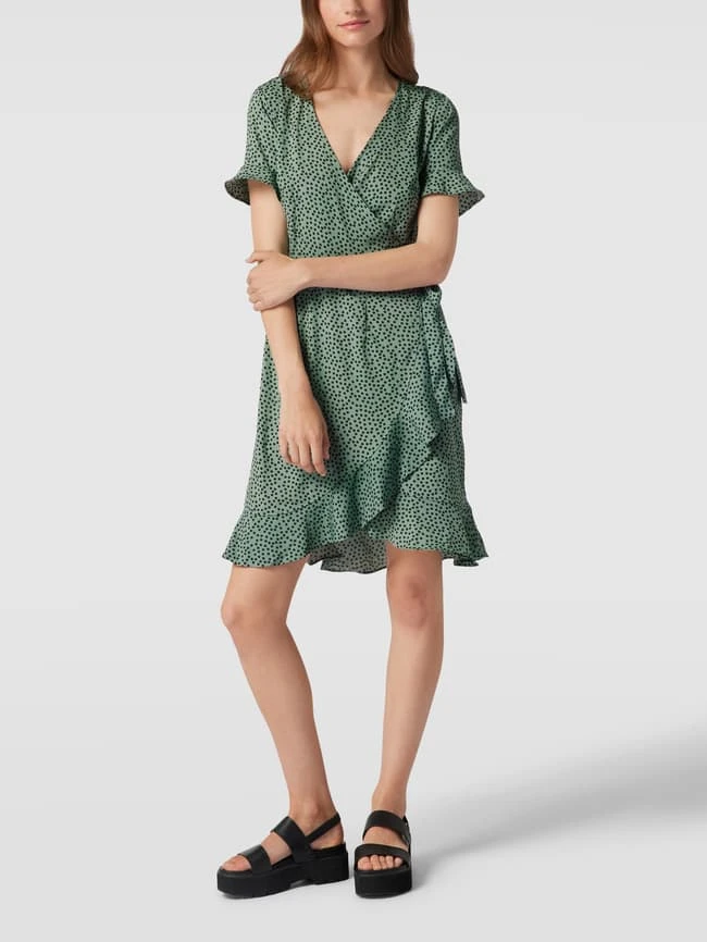 Only Knielanges Wickelkleid Mit Floralem Allover-Muster - Mint 1 Only Knielanges Wickelkleid Mit Floralem Allover-Muster - Mint