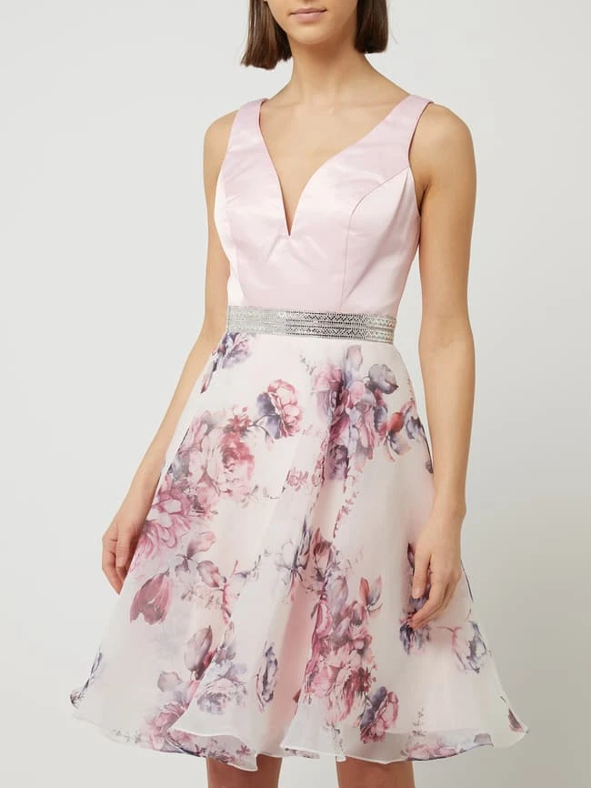 Luxuar Cocktailkleid Aus Satin Und Organza - Rosé 4 Luxuar Cocktailkleid Aus Satin Und Organza - Rosé – Bild 4