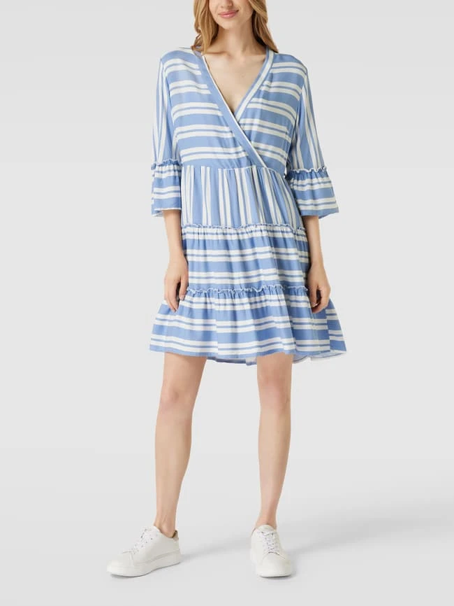 Vila Knielanges Kleid Mit Streifenmuster Modell 'Vibilly' - Bleu 1 Vila Knielanges Kleid Mit Streifenmuster Modell 'Vibilly' - Bleu