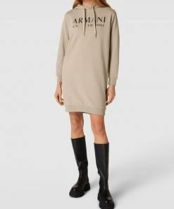 ARMANI EXCHANGE Sweatkleid Mit Label-Print - Taupe