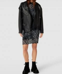 URBAN CLASSICS Blusenkleid Mit Animal-Print - Hellgrau