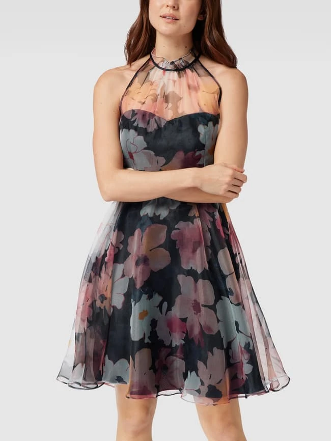 V.M. Cocktailkleid Mit Floralem Muster - Dunkelblau 4 V.M. Cocktailkleid Mit Floralem Muster - Dunkelblau – Bild 4