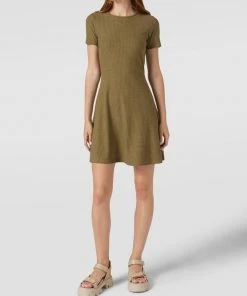 Only Minikleid In Ripp-Optik - Olivgrün