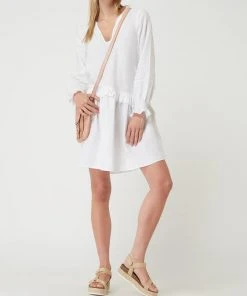 Esprit Collection Kleid Aus Leinen - Offwhite