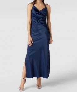 Paradi Abendkleid Mit Wasserfall-Ausschnitt - Dunkelblau