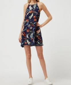 Superdry Kleid Aus Viskose - Marineblau