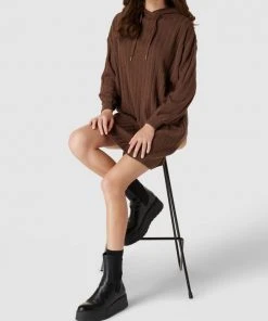 Only Hoodie Mit Strukturmuster Modell 'Carey' - Mittelbraun Meliert