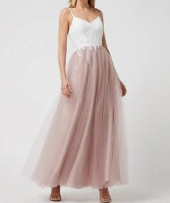 Vera Wang Shop 46 Luxuar Abendkleid Aus Spitze Und Tüll - Rosé