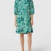 Christian Berg Woman Knielanges Hemdblusenkleid Mit Floralem Allover-Muster - Smaragdgrün