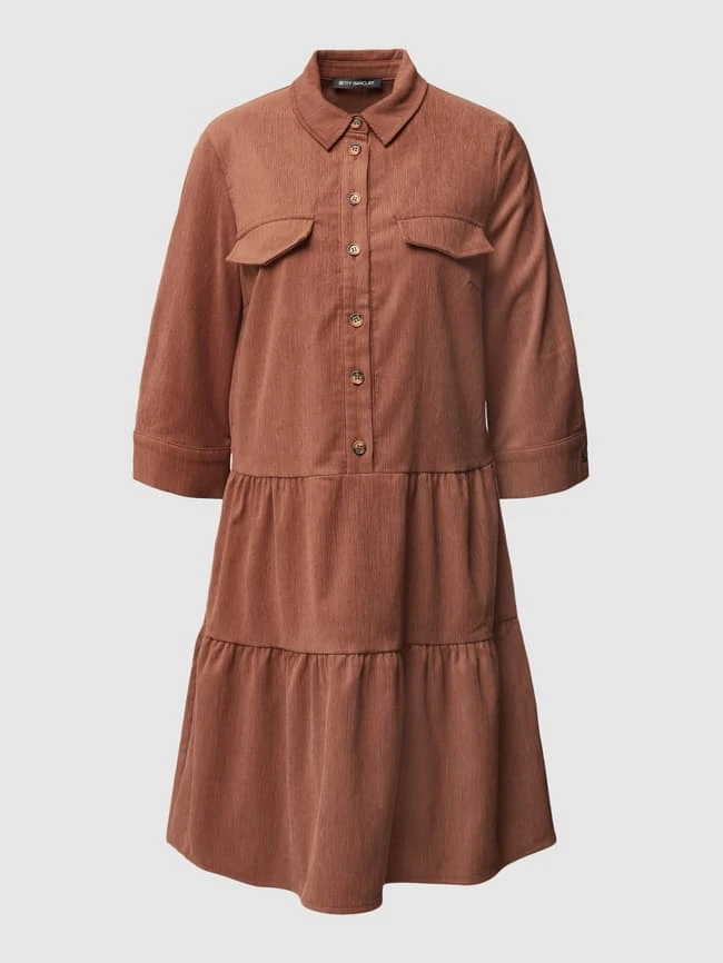 Betty Barclay Knielanges Kleid In Cord-Optik - Mittelbraun 2 Betty Barclay Knielanges Kleid In Cord-Optik - Mittelbraun – Bild 2