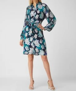 POM Amsterdam Blusenkleid Mit Effektgarn - Helltürkis