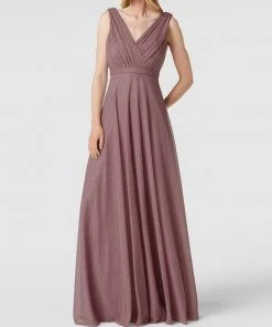TROYDEN COLLECTION Abendkleid Mit Taillenpasse - Mauve