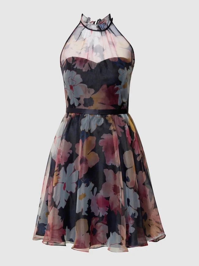 V.M. Cocktailkleid Mit Floralem Muster - Dunkelblau 2 V.M. Cocktailkleid Mit Floralem Muster - Dunkelblau – Bild 2