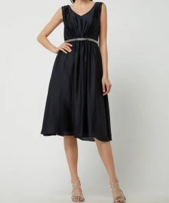 Christian Berg Cocktail Cocktailkleid Aus Satin - Marineblau Meliert