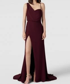 Vera Wang Bride Abendkleid Mit Asymmetrischen Trägern Modell 'ANTOINETTE' - Dunkelrot